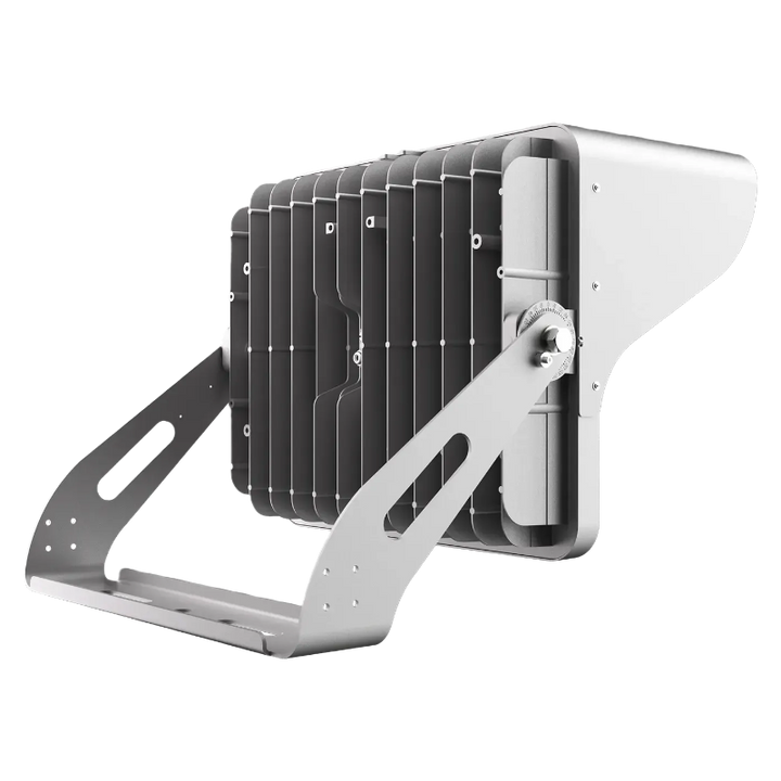 Metallic industrial fan on a white background