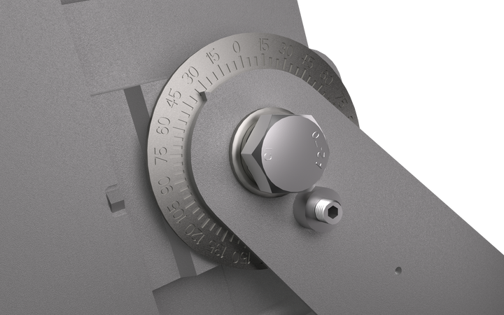 Close-up of a metal caliper with a detailed scale