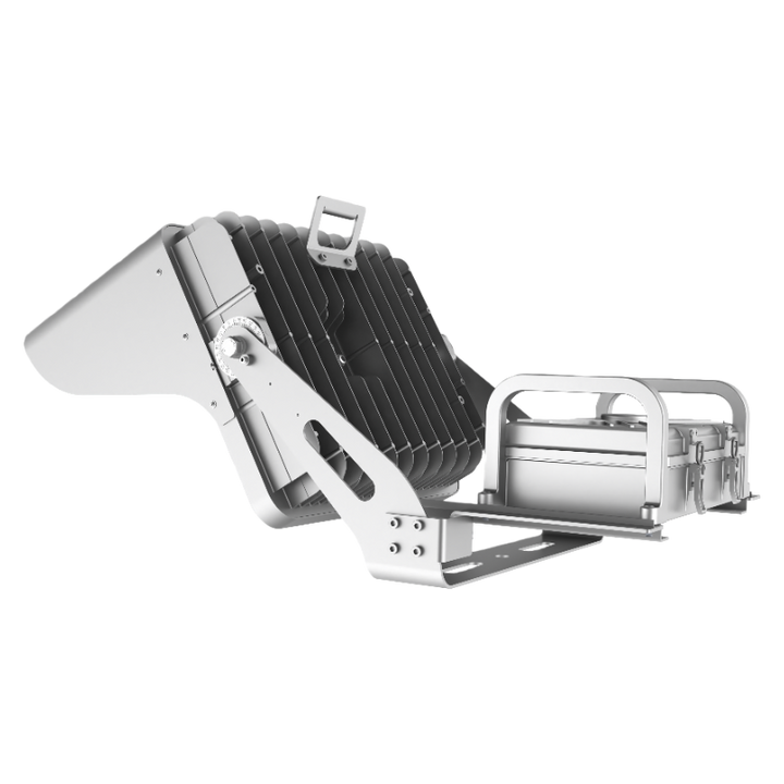 Metallic folding chair on a white background