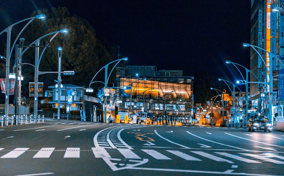 How can LED streetlights improve nighttime driving safety?