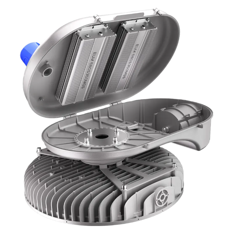 White HM01-R 1000W Round High Mast Light with Internal Battery