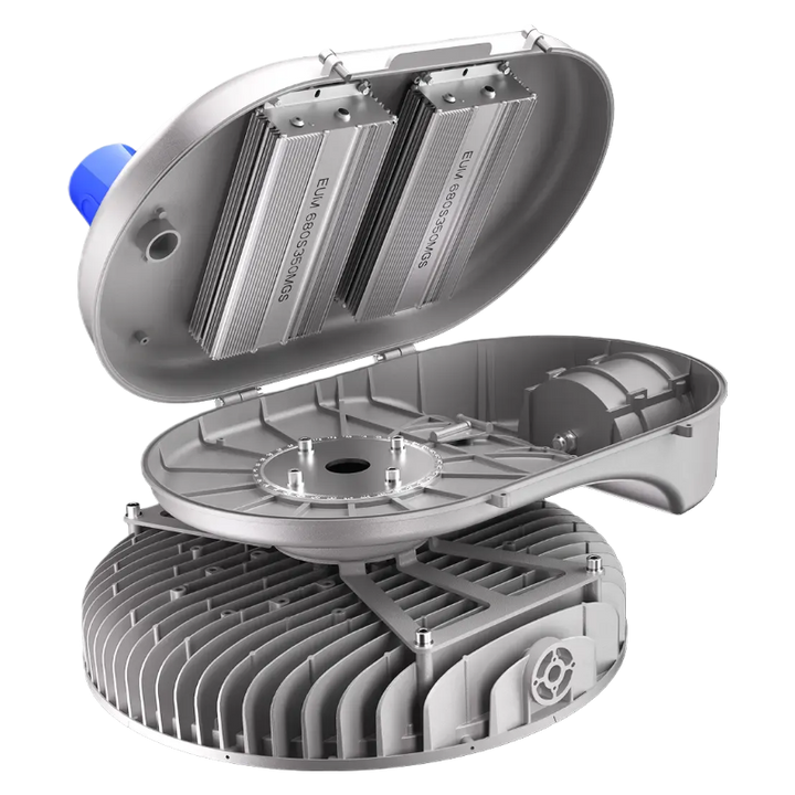 White HM01-R 1000W Round High Mast Light with Internal Battery